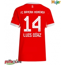 Camiseta Bayern Munich Luis Diaz #14 Primera Equipación para mujer 2025-26 manga corta